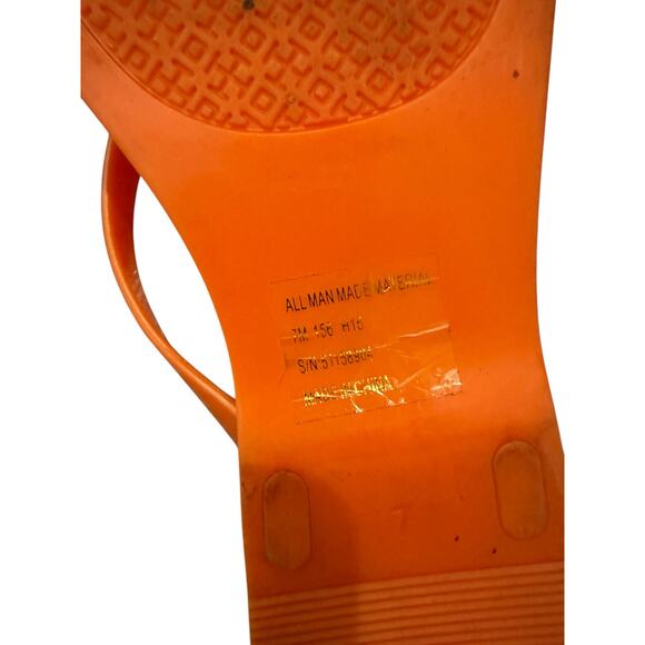 Tory Burch Orange Jelly Bow Thong Flip Flop Sandals Size 7 - Picture 9 of 10